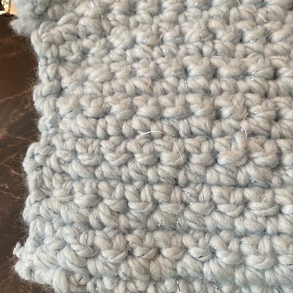 Handmade Blue Crochet Fringe Mini Bag - Picture 7 of 8